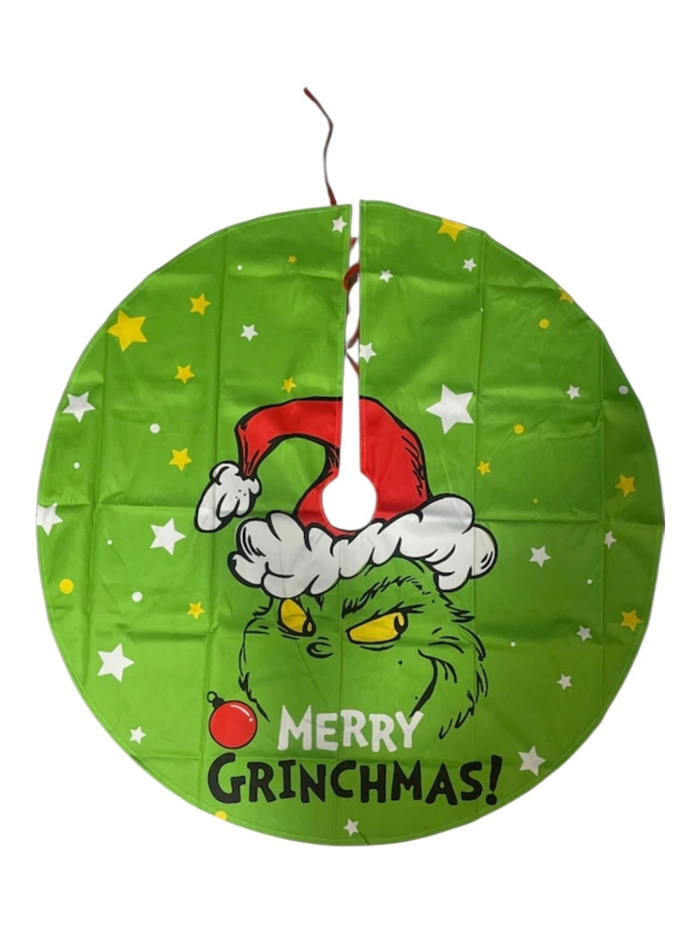 Grinch 'Merry Grinchmas' Green Tree Skirt. 48". NWT.